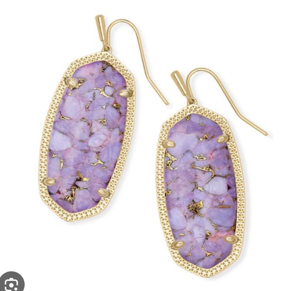 Kendra Scott Elle Bronze Veined Lilac Magnesite Earrings
